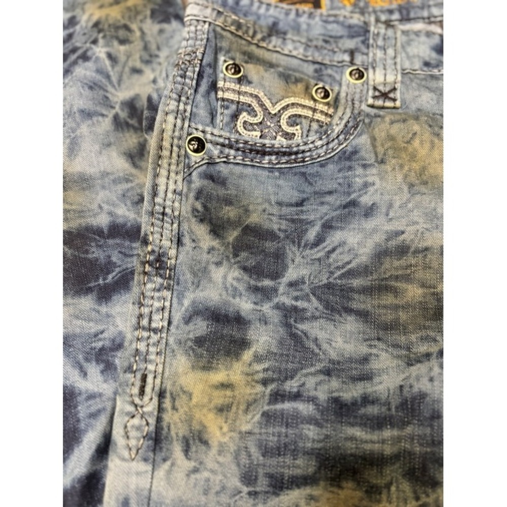 Rock Revival Teles Alt Straight Blue Tie-Dye Embellished Jeans 30/32 - Picture 4 of 9